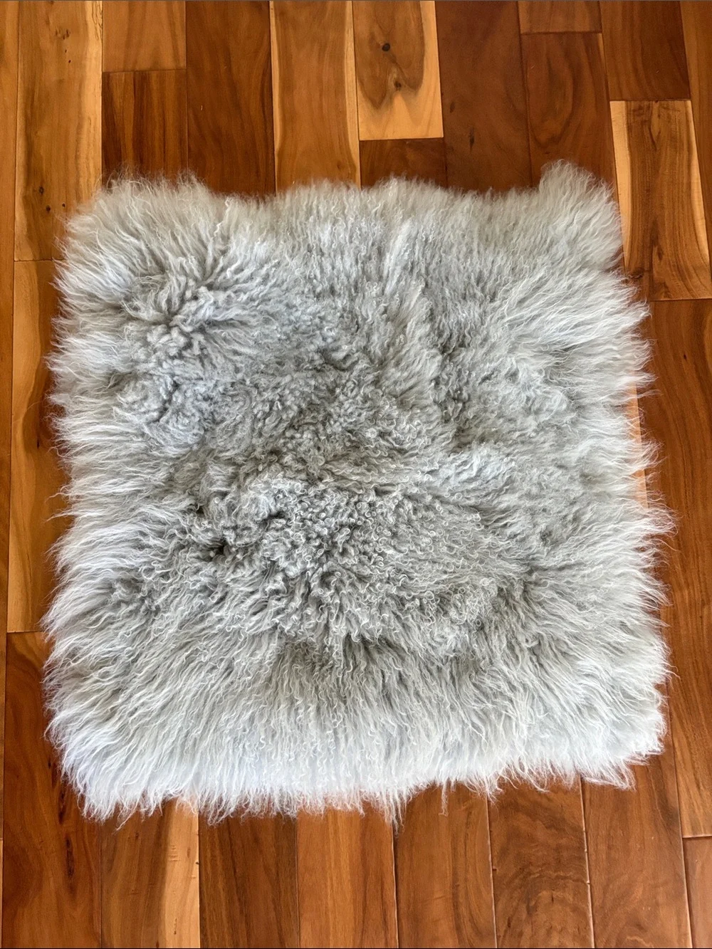 Icelandic Sheepskin Long-Pile 28” Accent Pillow – Soft Gray